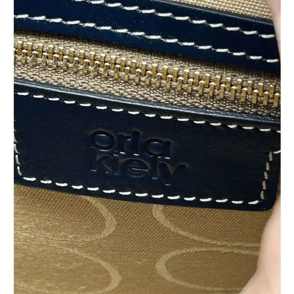 Orla Kiely Embossed Stem Willow Leather Bag - Picture 3 of 11